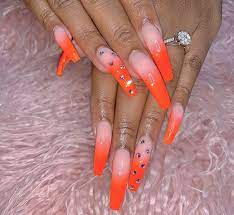 Check out our orange acrylic nails selection for the very best in unique or custom, handmade pieces from our craft supplies & tools shops. Orange Ombre Nails With Diamonds Novocom Top