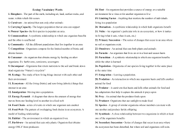 Our free online crosswords for the vocabulary list, ecology, are just a taste of our online study tools! Ecology Vocabulary Choice Board