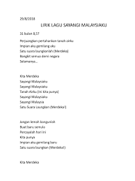 31 bulan 8, 57 perjuangkan pertahankan tanah airku impian aku gemilang baru satu suara laungkan (merdeka!) Sayangi Malaysiaku Lirik