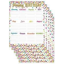 Teacher Created Resources Confetti Happy Birthday Chart 6ct