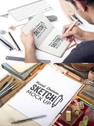 Hand Drawing Sketchbook Mockup Graficheskij Dizajn Dizajn