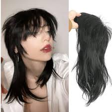 Amazon.com : Liyouda Mullet Wolf Cut Wig with Bangs Layered Black Mullet  Wig Short Synthetic Mullet Wigs for Black Women Daily Party Cosplay Use :  Beauty & Personal Care