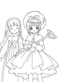 sakura characters coloring pages for kids printable free cardcaptor sakura sach to mau dễ thương