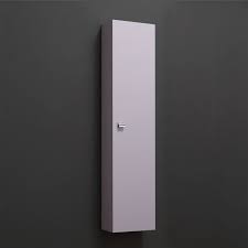 Mobile cassettiera in legno naturale rovere, con 5 cassetti di cartone duro rivestito in stoffa, che conquista per praticità e capienza. Mobiletto Sospeso A Colonna Per Bagno Con Anta Colore Viola Chiaro Kv Store