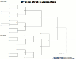 Printable 10 Team Seeded Double Elimination Bracket