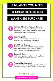 5 Numbers You Need To Check Before Making A Big Purchase Bookkeeping Business Small Business Finance Small Business Organization