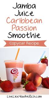 Jamba Juice Caribbean Passion Smoothie Copycat Receta Bebidas Saludables Bebidas De Frutas Batidos De Frutas