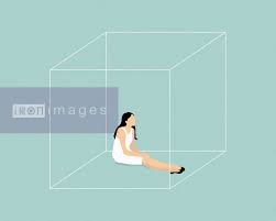 Stock illustration of Woman trapped in box | Ikon Images | Ikon Images