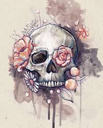 Pretty Floral Skull Wallpaper Tattoo Website Tattoos Skull Art