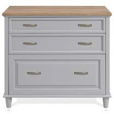 It has 8 faux index card drawer pulls, but two working drawers — one with letter file size accommodations and one with legal size. Riverside Furniture Osborne 12134 Modern Farmhouse Lateral File Cabinet Dunk Bright Furniture File Cabinets