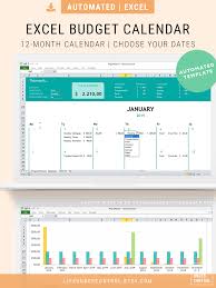 Budget Calendar Excel Spreadsheet Automated Home Expense