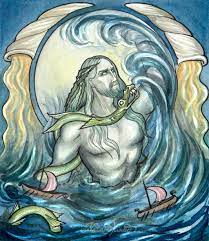 The world is a circular disk, in the center of which is a concentric circle surrounded by sea. Aegir Old Norse Sea Is A Sea Giant God Of The