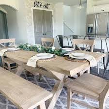 We extended it twice so far. Toscana Extending Dining Table Seadrift Pottery Barn Dining Room Renovation Light Oak Dining Table Dining Table With Bench