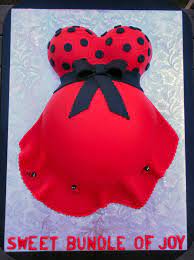 Ladybug Belly Baby Shower Ladybug Baby Shower Pregnant Belly Cakes Baby Shower Cakes