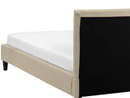 Personalizzabile nel tessuto e colore di rivestimento. Fodera In Tessuto Beige Per Il Letto 160 X 200 Cm Fitou Beliani It