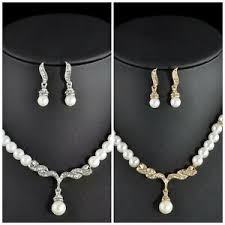 Wir haben die besten 2020 von schmucksets im ausverkauf. Gold Silber Collier Brautschmuck Schmuckset Kette Hochzeit Perlen Armband Braut Ebay