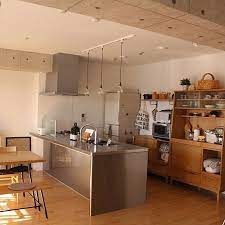 ナチュラルインテリアの家 団地レイアウト実例と収納総集編 キッチンデザイン キッチンレイアウト ステンレスキッチン