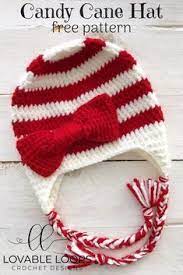 Free Candy Cane Beanie Crochet Pattern Make Your Hat With A Bow Or A Pom Pom Y Beanie Hat Crochet Pattern Crochet Bow Pattern Crochet Beanie Hat Free Pattern