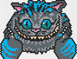 Tim Burton S Cheshire Cat Seed Bead Pattern Kandi Patterns Perler Patterns