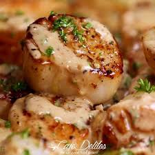 Fish recipes seafood recipes paleo recipes low carb recipes cooking recipes clam recipes recipies bariatric recipes paleo meals. Karina Food Blogger On Instagram Creamy Garlic Scallops Are Low Carb And Keto Approved A Si Garlic Scallops Recipe Scallop Recipes Scallop Recipes Healthy