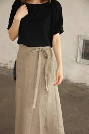 The Wrap Style Design Lets You Wear It Lots Of Different Ways With Different Outfits Adjustable Waist With Buttons Inside 100 Wrap Skirt Linen Clothes Linen