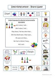 Board Game Describing People Worksheet Free Esl Printable Worksheets Made By Teachers English Lessons For Kids Physics Personality Descriptions