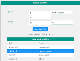 This calculator provides calculation of bmi (body mass index) in us imperial (ft, in, lb) or metric body mass index (bmi) is a body weight (in kg) divided by the square of his height (in meters. Body Mass Index Bmi Calculator