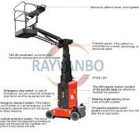 200kg 5m 6m 8m Small Aerial Boom Lift Mini Self Propelled Man Lift Vertical  Work Platform Single Mast Lift