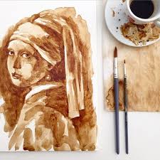 Incredible Coffee Paintings By Maria Aristidou Coffee Art Painting Coffee Art Drawing Coffee Painting