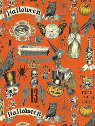 Haunted House Trickery Pumpkin Orange Quilt Fabrics From Www Equilter Com Halloween Artwork Halloween Art Halloween Illustration