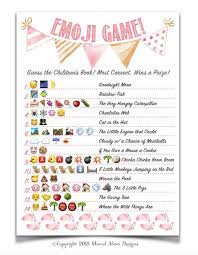 Print out the downloaded printable and enjoy! Baby Shower Emoji Game Nursery Children S Book Emoji Etsy In 2021 Baby Shower Games Unique Easy Baby Shower Games Baby Shower Fun
