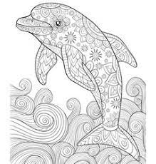 Coloring pages are fun for children of all ages and are a great educational tool that helps children develop fine motor skills, creativity and color recognition! Dolphins Adult Coloring Vector Images 96