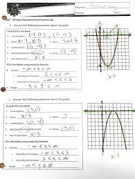 Characteristics Of Quadratic Functions Worksheet Blank Worksheet Templates In 2020 Quadratics Quadratic Functions Worksheet Template