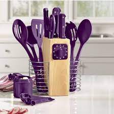 Lilac purple fork and spoon kitchen wall decor / bistro cafe metal wall hanging / feminine kitchen dining room decor / rustic vintage style. Pin By Verra West Apartments On Purple Kitchen Purple Kitchen Accessories Purple Kitchen Purple Home