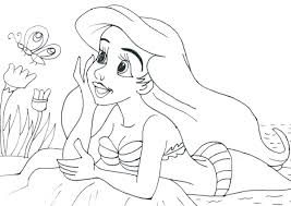 Little mermaid and flounder coloring page. Free Printable Little Mermaid Coloring Pages For Kids
