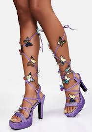 Dolls Kill x Winx Club Iridescent Butterfly Glitter Lace Up Heels | Fairy  shoes, Heels, Lace up heels