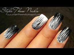 Black And White Nail Art Design Easy Black And White Waterfall Nailart Easy D I Y Nails Youtube Black And White Nail Designs Black Nail Art Black Nail Designs