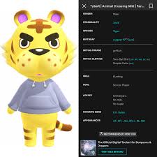 Tybalt Bio Information Animal Crossing Tiger Birthday Balls Shirt