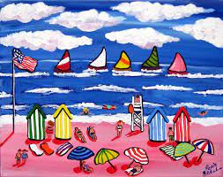 See more ideas about beach scenes, art, painting. Fun Beach Scene By Renie Britenbucher