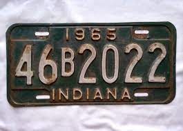 Vintage 1965 Indiana License Plate Car Tag Metal Automobile Etsy License Plate Car Tag Old Vintage Cars