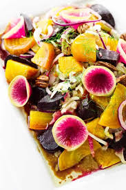Add 1/4 cup lemonette garlic lemon dressing as toss to coat. Roasted Beet Salad With Fennel And Radish Savor The Best