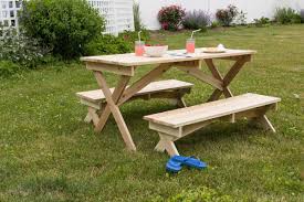 An Easy To Build Outdoor Kids Picnic Table And Benches The Perfect Spot For Little Ones To Eat Draw And Play Cedar Kids Picnic Table Picnic Set Kids Picnic
