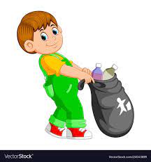 A Man Carry Trash Bag Royalty Free Vector Image Art Drawings For Kids Islamic Kids Activities Poster Drawing