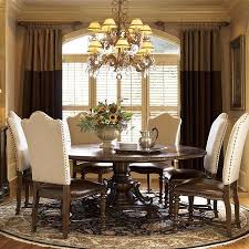 Seville Marquetry Expandable Round Pedestal Dining Table Round Dining Room Round Pedestal Dining Table Classic Dining Room