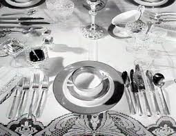 The 1930's party fare continued with a two relish trays, deviled eggs, ramaki, and my ever popularstuffed mushrooms. 1930 S Table Setting For A Formal Evening Crockery Table Settings Tableware