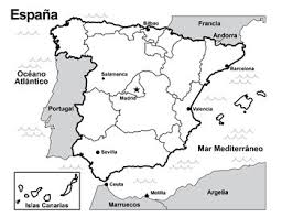 Spain map and satellite image. Map Of Spain Black And White By Estudiar Studios Tpt