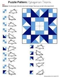Pythagorean Theorem Find Missing Side Length Color Mystery Pattern Pythagorean Theorem Math Geometry Geometry Formulas