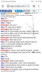 So I pretend to be different people on omegle to just make storylines and  stuff and I came across this dude. Sick as hell NSFW : romegle