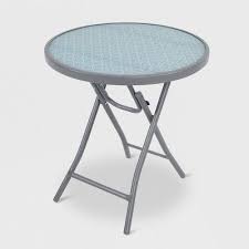 Add Instant Charm To Your Patio Or Deck With The Folding Patio Accent Table From Threshold This Metal Acc Patio Accent Table Metal Accent Table Patio Accents