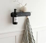 Floating soap dispenser holder, Triple Black Soap Dispenser Shelf with  hooks, Shelf Hanging for Soap Dispenser, 300ml soap dispenser holder